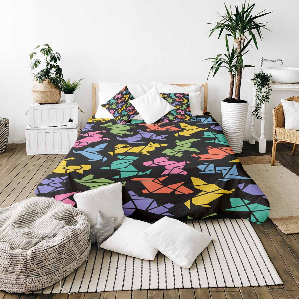 Set biancheria da letto con coperta terapeutica Origami cane