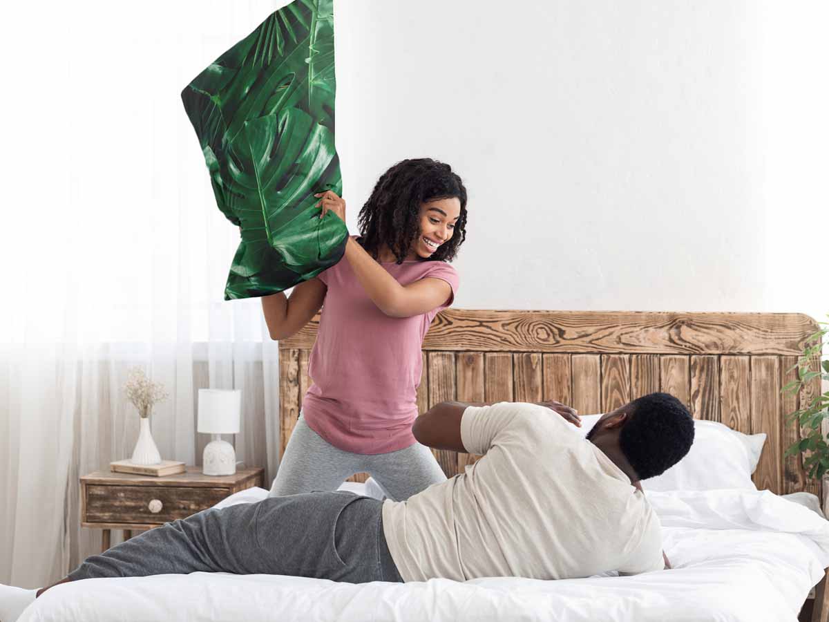 Cuscino per la salute con pianta di Monstera