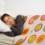 Set di biancheria da letto beige con sole per coperte terapeutiche