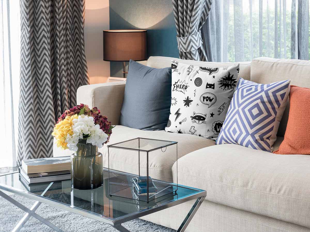 Cuscino salute bianco supereroi