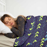 Set di biancheria da letto con coperte terapeutiche blu scuro con frecce
