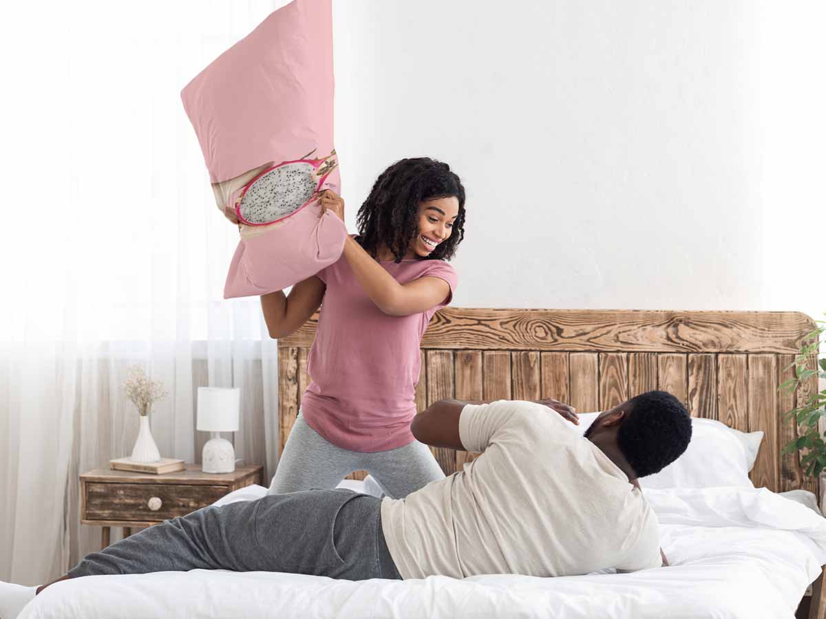 Cuscino salute rosa con frutto del drago