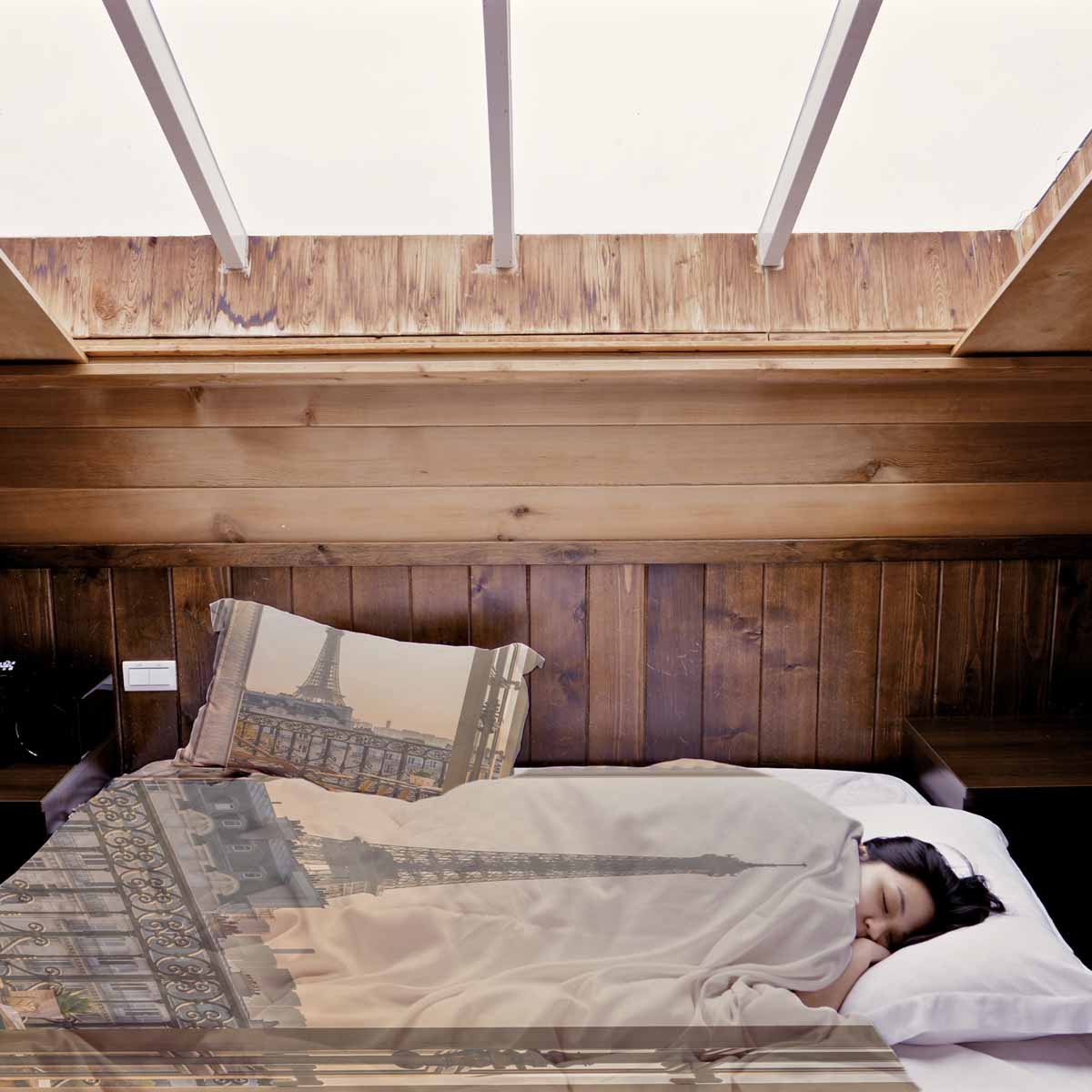 Set di biancheria da letto con coperta terapeutica gialla Parigi