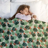 Coperta terapeutica originale - Rivestimento in cotone Monstera chiara