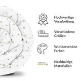 Set di biancheria da letto con coperte terapeutiche bianco con stelle dorate