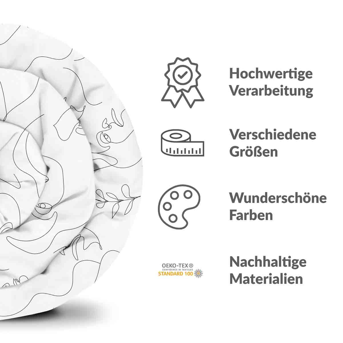 Set copripiumino Theapiedecken con volto di donna Boho