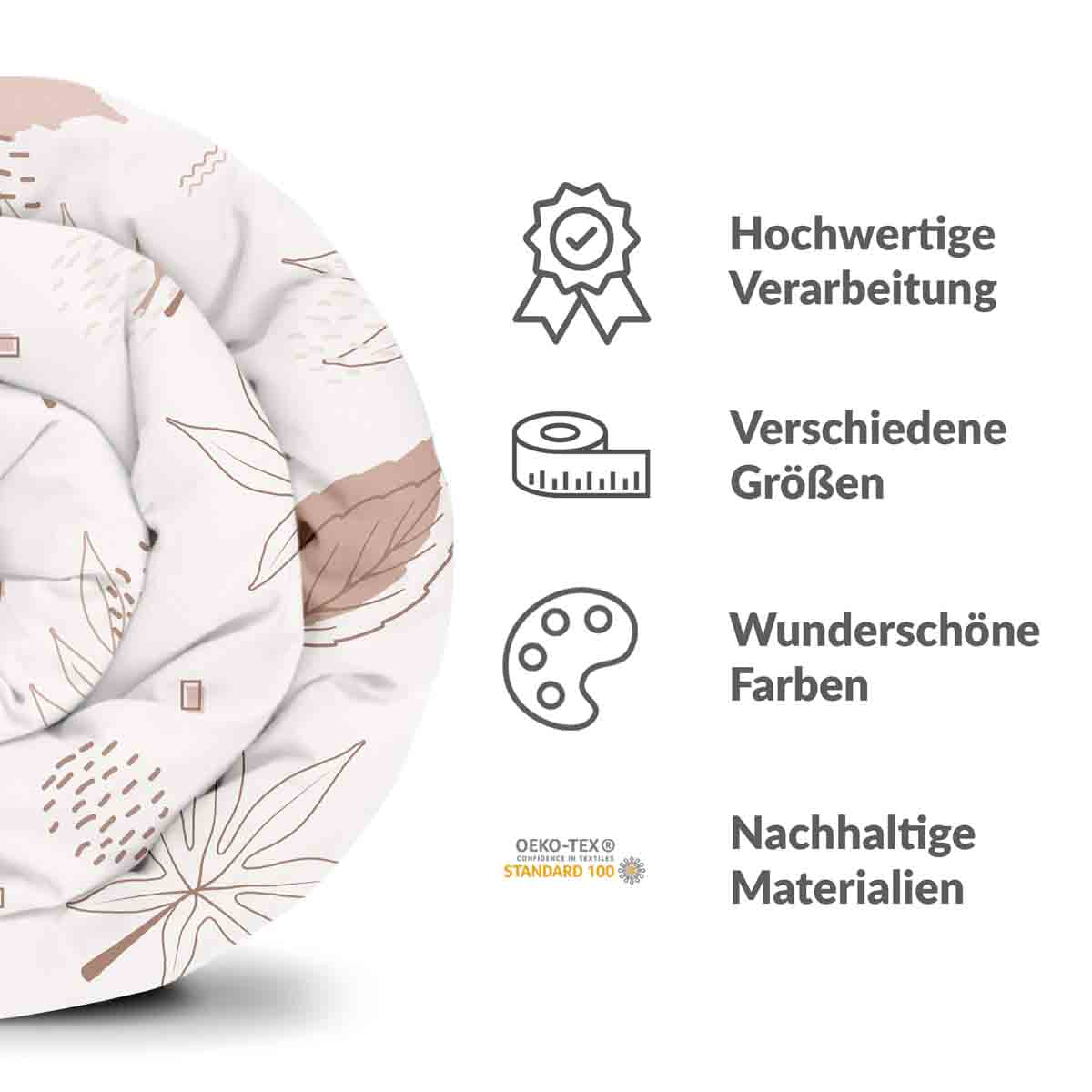 Coperta terapeutica originale - Rivestimento in cotone rosa con foglie
