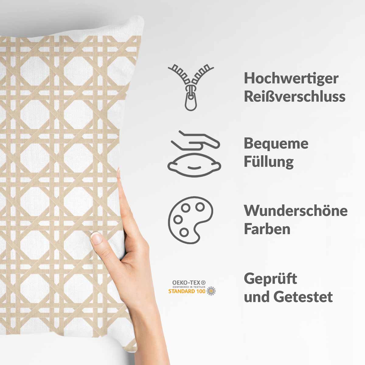 Cuscino sanitario bianco con cerchi beige