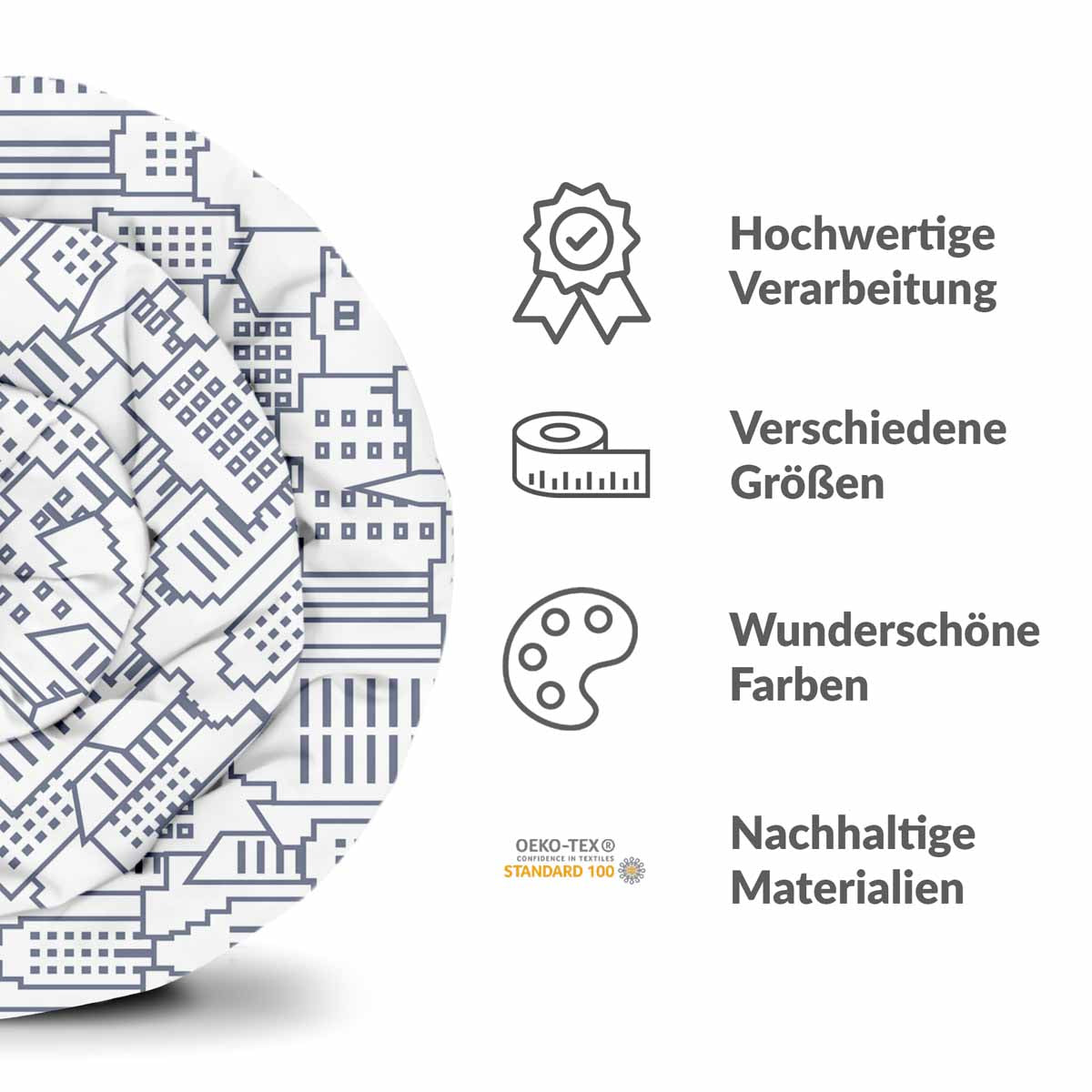 Set di biancheria da letto con coperta terapeutica bianca New York