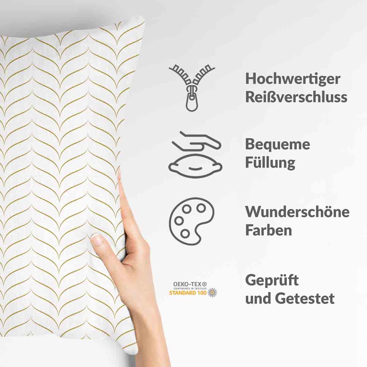 Cuscino sanitario con forma a V dorata