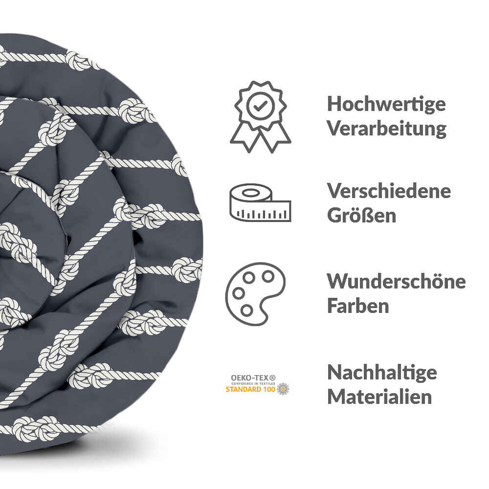 Set di biancheria da letto con coperta terapeutica Nodo marinaresco