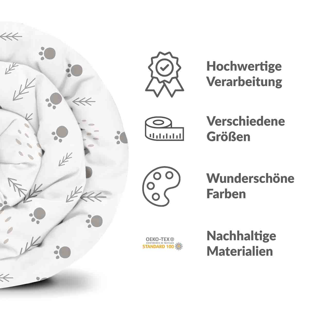 Set di biancheria da letto con coperte terapeutiche Impronte di zampe nella foresta