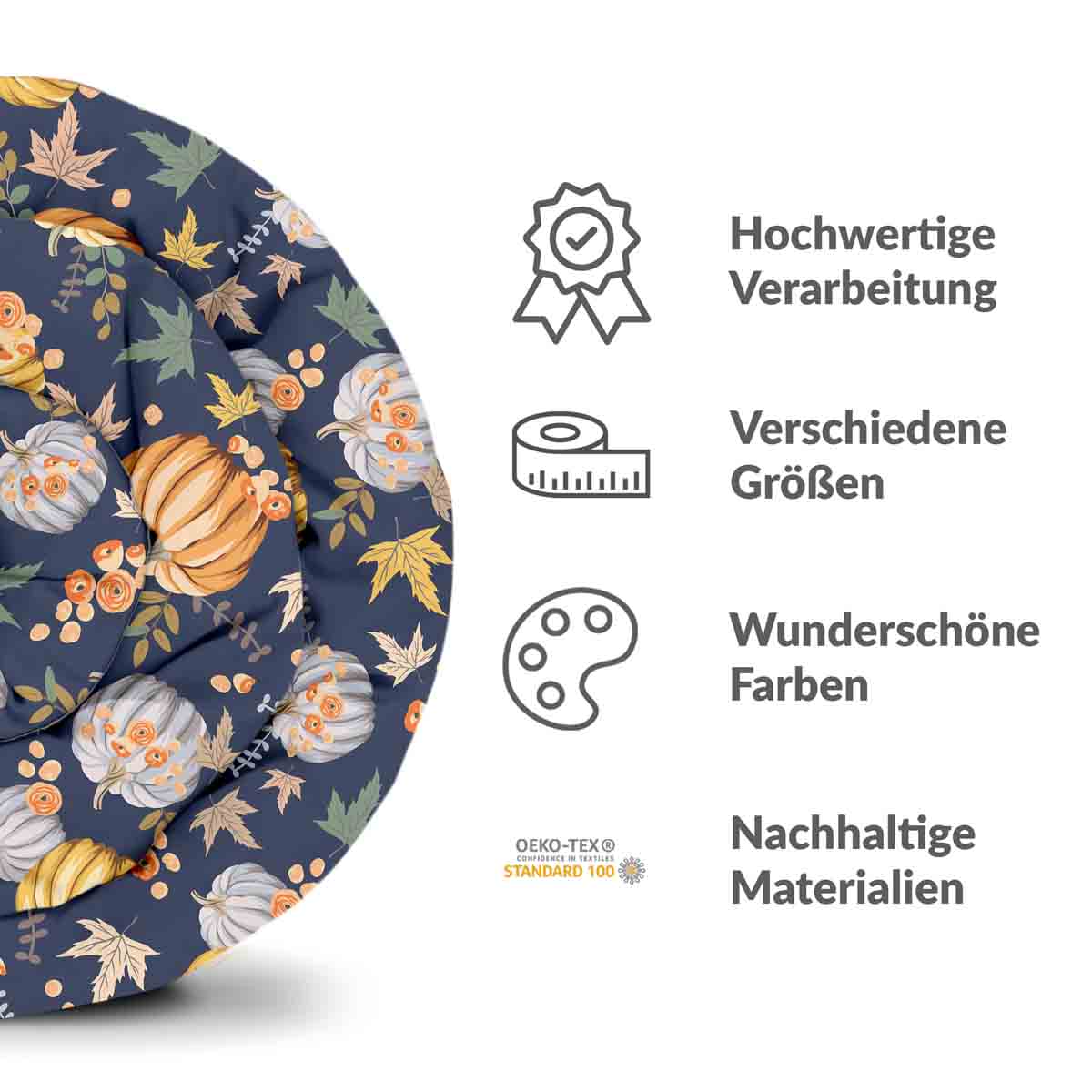 Coperta terapeutica originale - Rivestimento in cotone blu con zucche