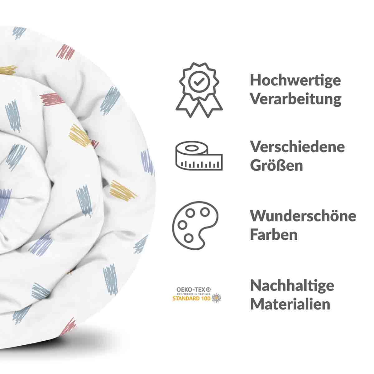 Set di biancheria da letto con coperte terapeutiche a strisce colorate