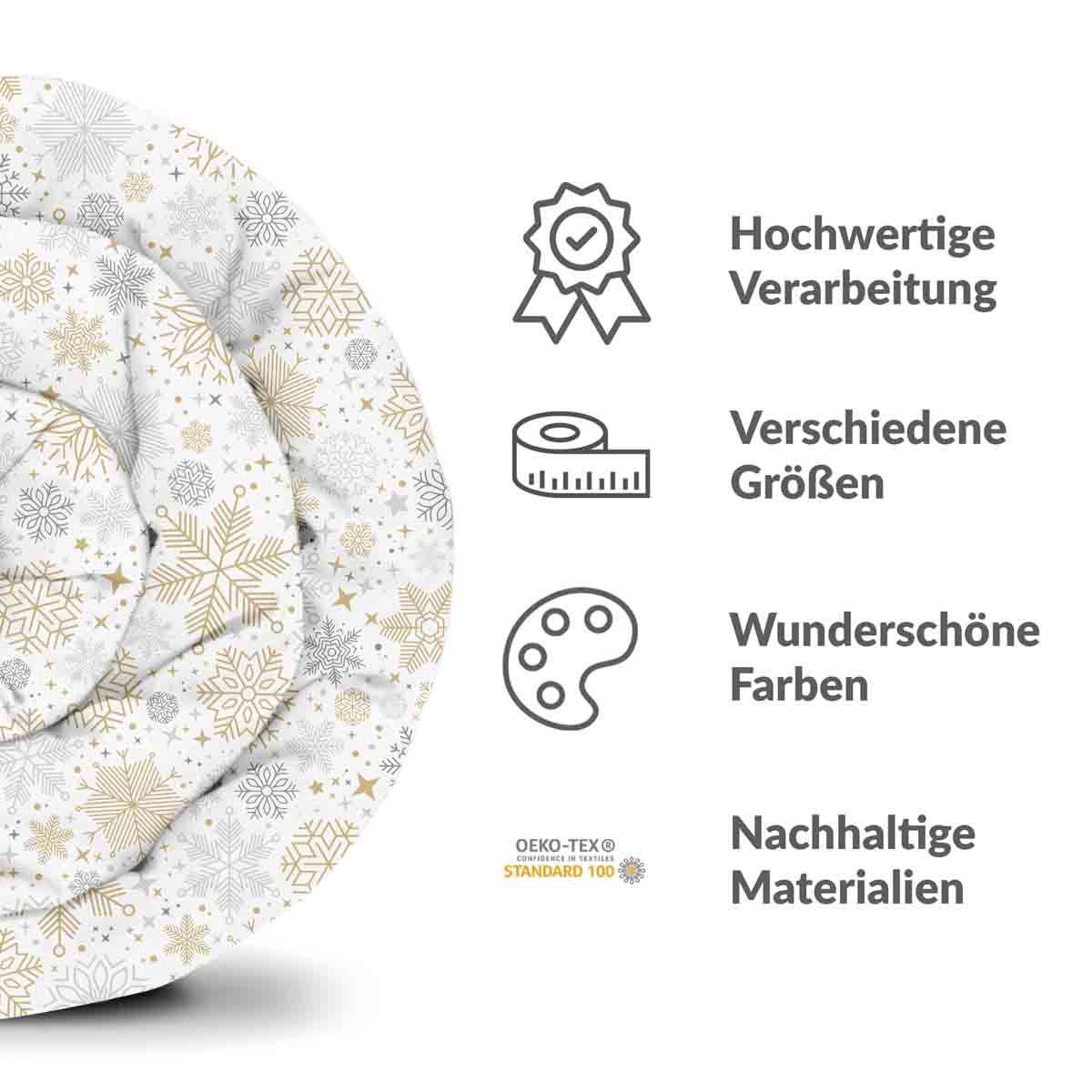 Set di biancheria da letto con coperta terapeutica, tempesta di neve chiara