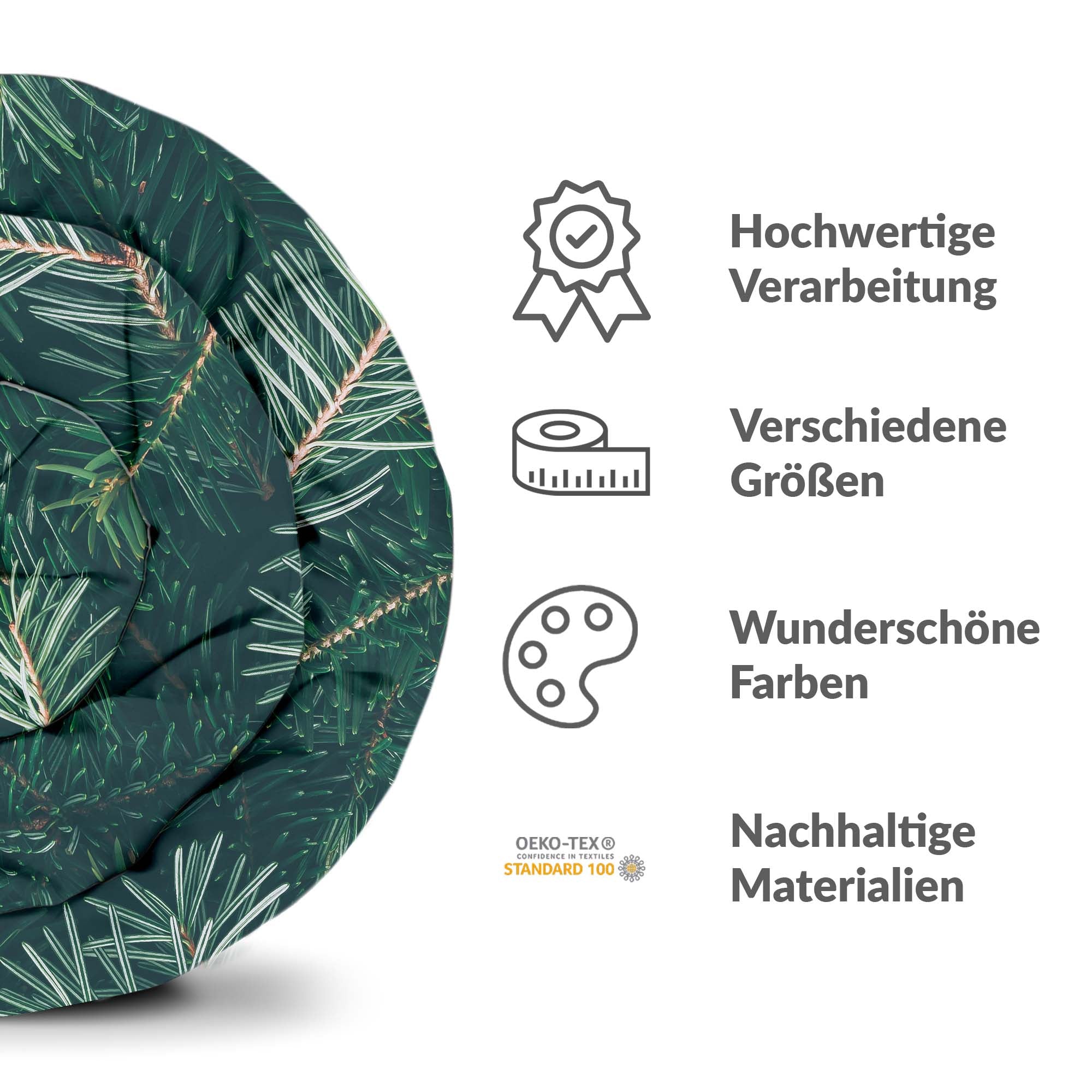 Set di biancheria da letto Therapiedecnen con rami di pino verdi