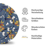 Set di biancheria da letto con coperta terapeutica blu con mazzo di fiori