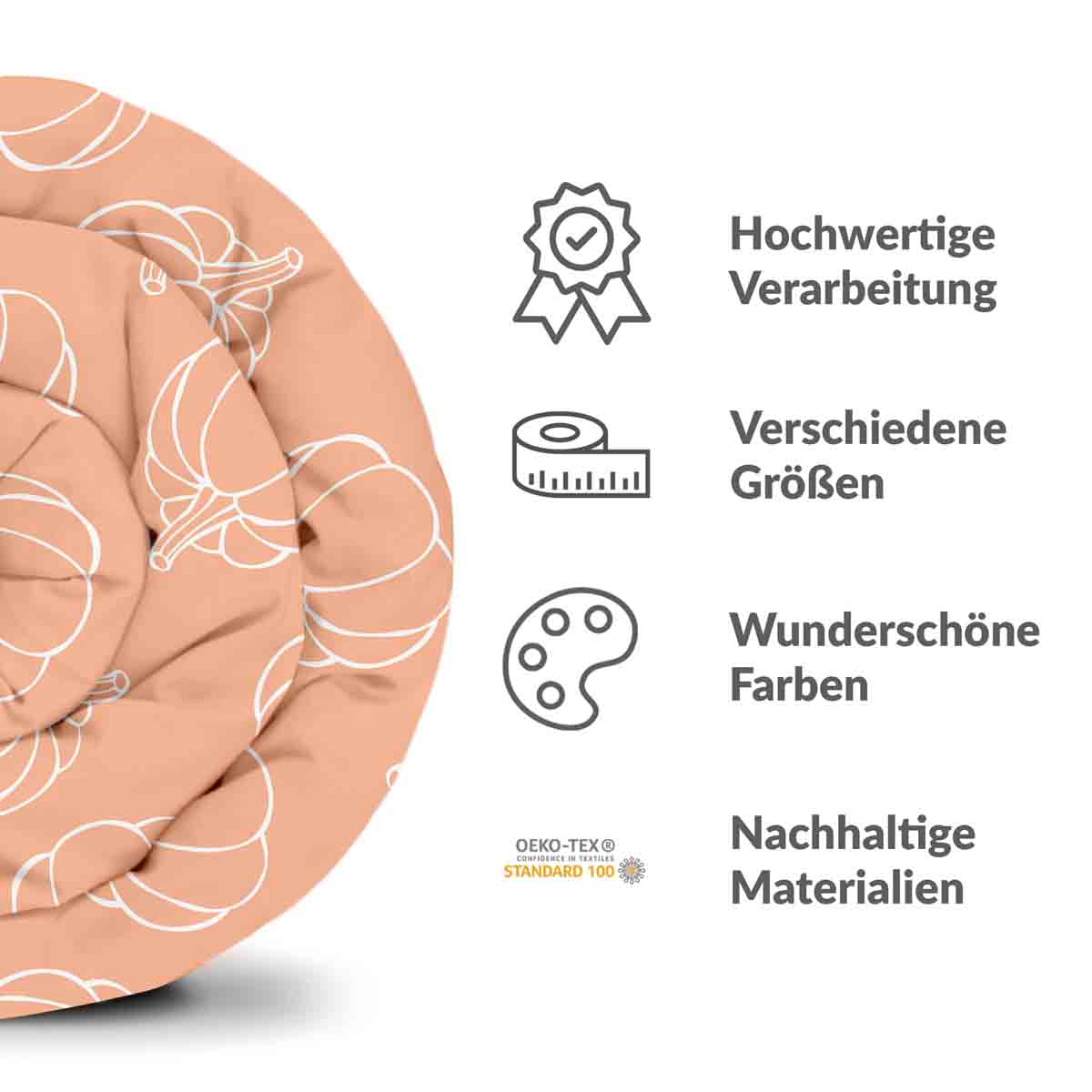 Set di biancheria da letto con coperta terapeutica arancione con zucca