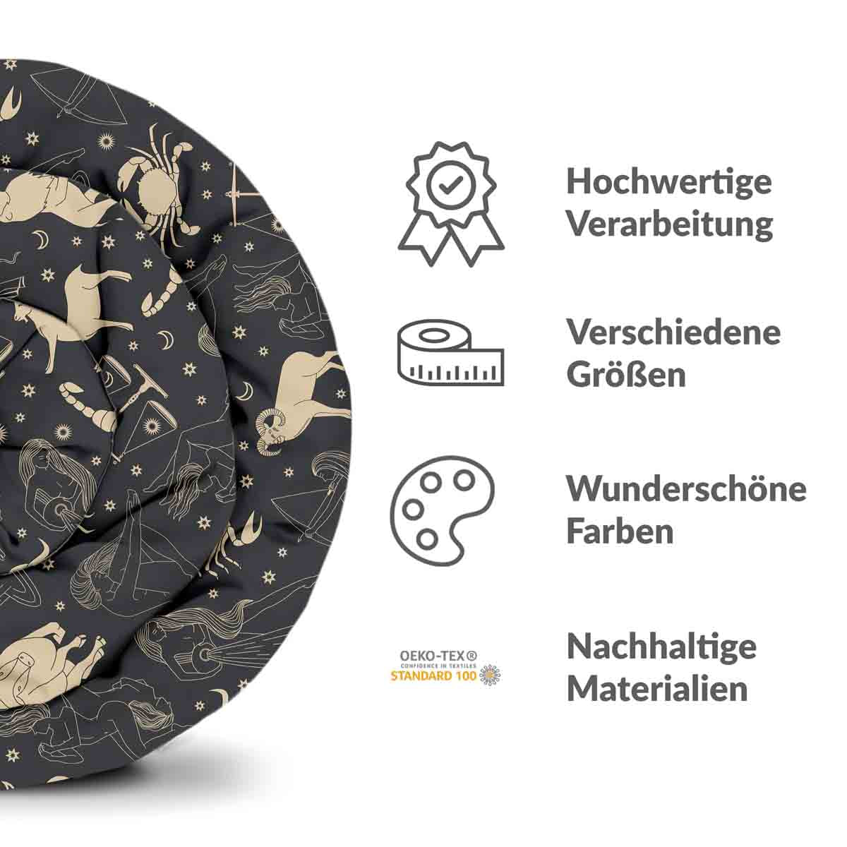 Coperta terapeutica originale - Rivestimento in cotone nero con costellazioni