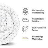 Set di biancheria da letto con coperte terapeutiche bianco con onde blu