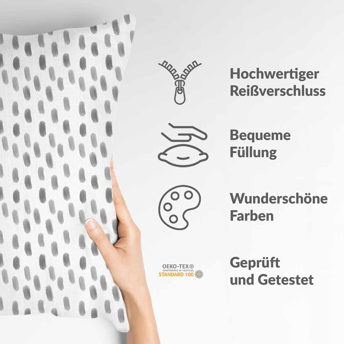 Cuscino sanitario bianco con macchie grigie