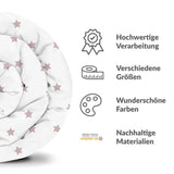 Set di biancheria da letto con coperte terapeutiche bianco con stelle rosa