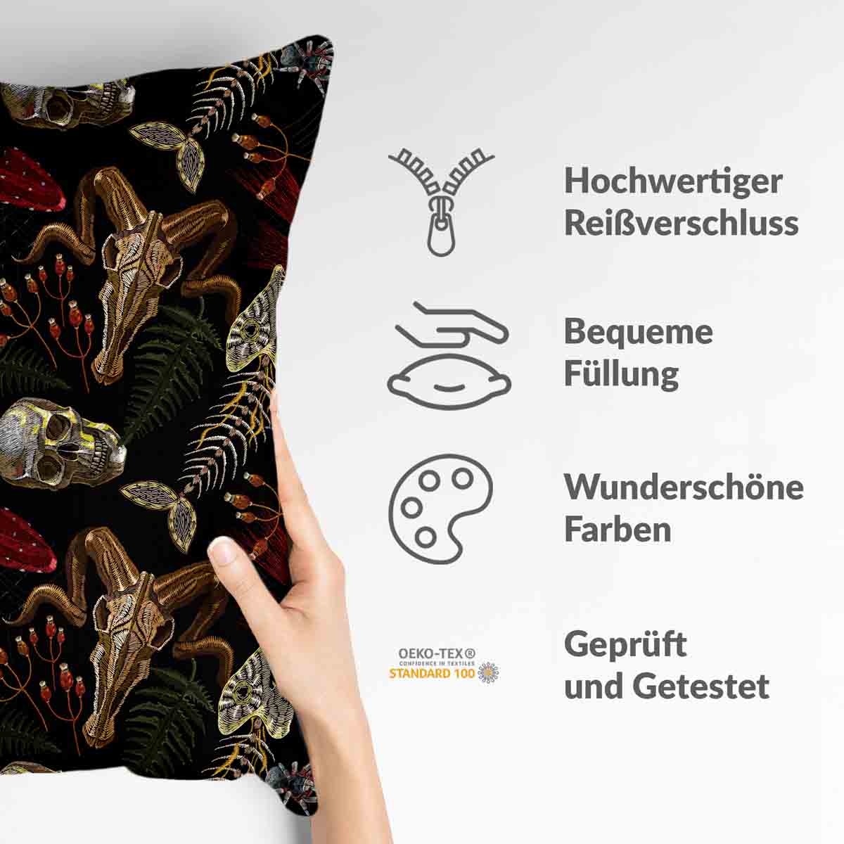 Cuscino salute Halloween scheletro