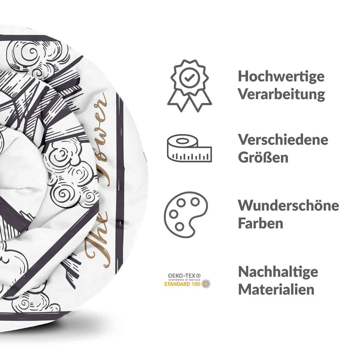 Set di biancheria da letto con coperta terapeutica bianca con torre