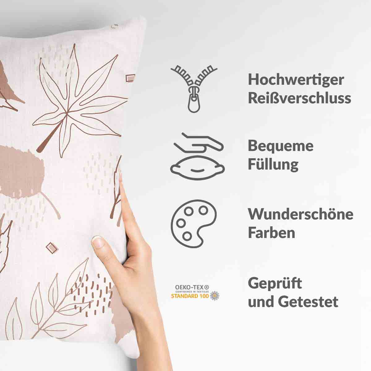 Cuscino salute rosa con foglie