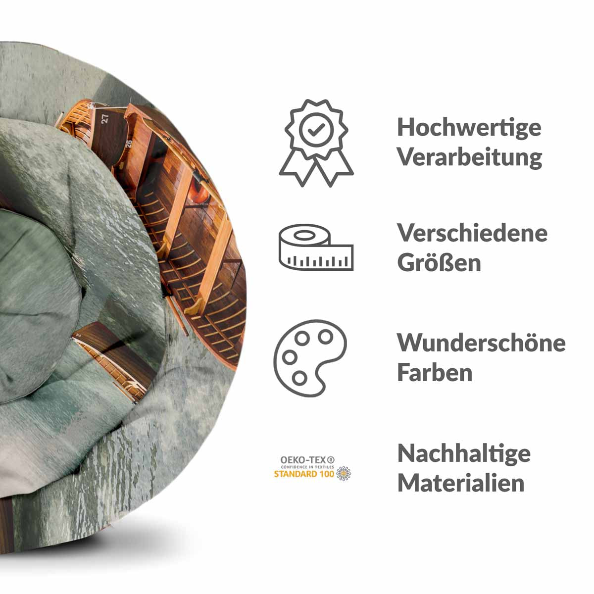 Coperta terapeutica originale - Rivestimento in cotone Lago con barche