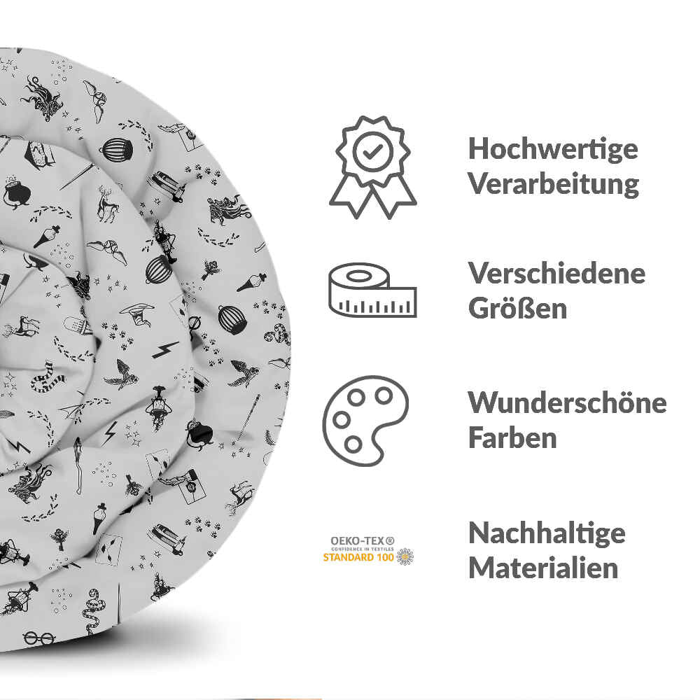 Set di biancheria da letto con coperta terapeutica grigio magia