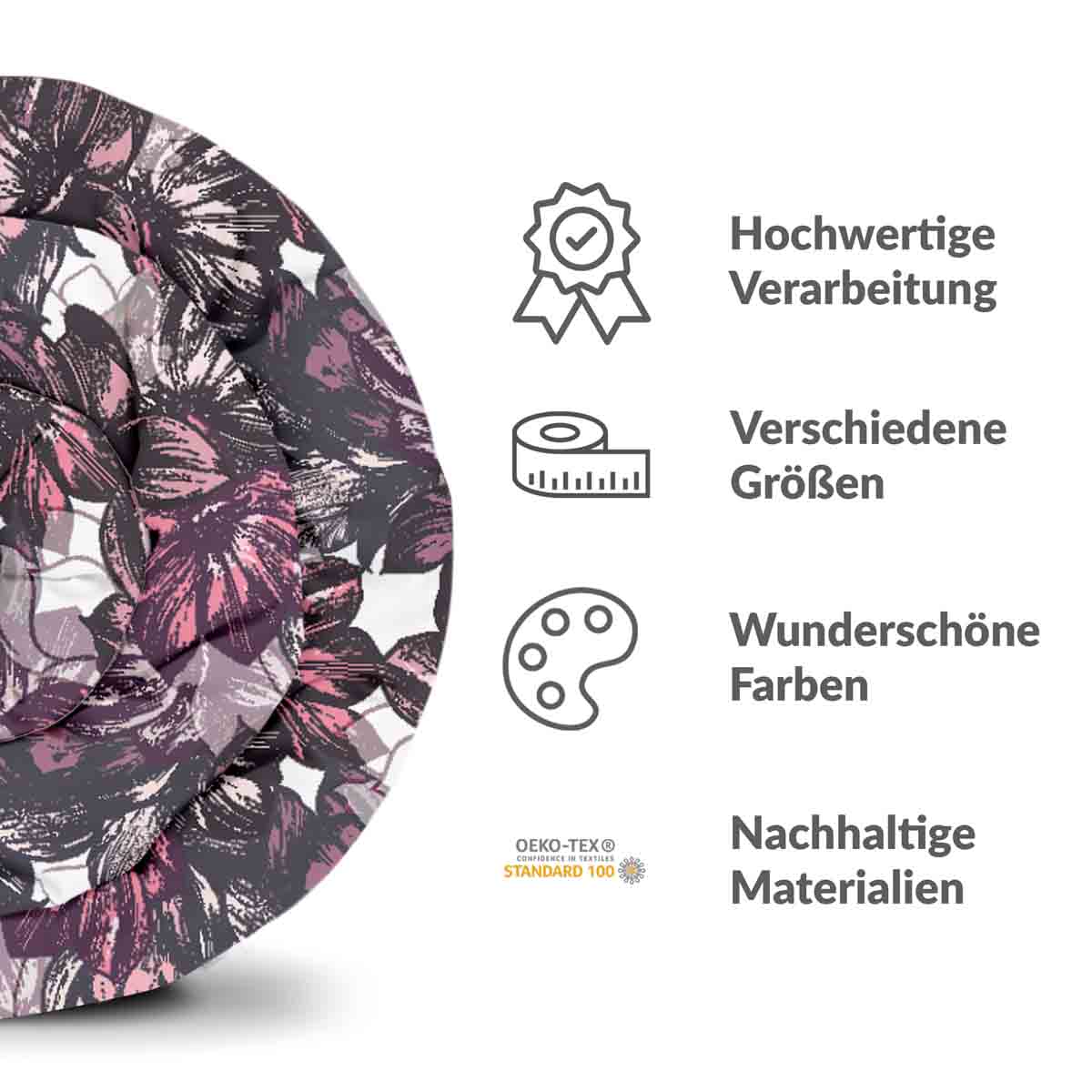 Set di biancheria da letto con coperta terapeutica e mare di fiori viola