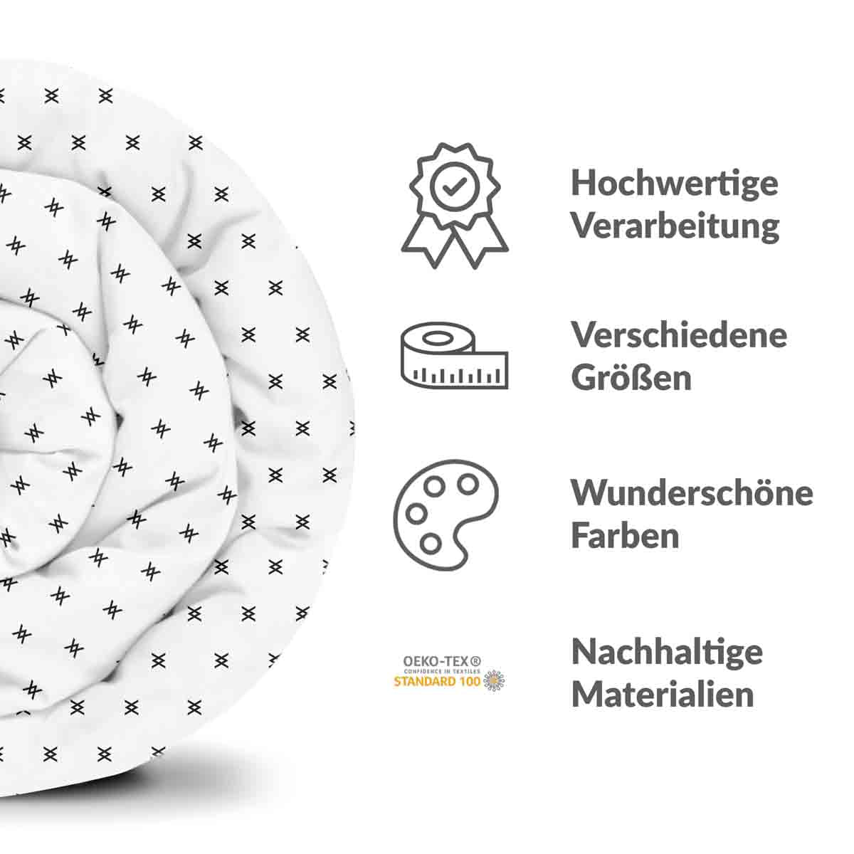 Set di biancheria da letto con coperta terapeutica e nodo nero