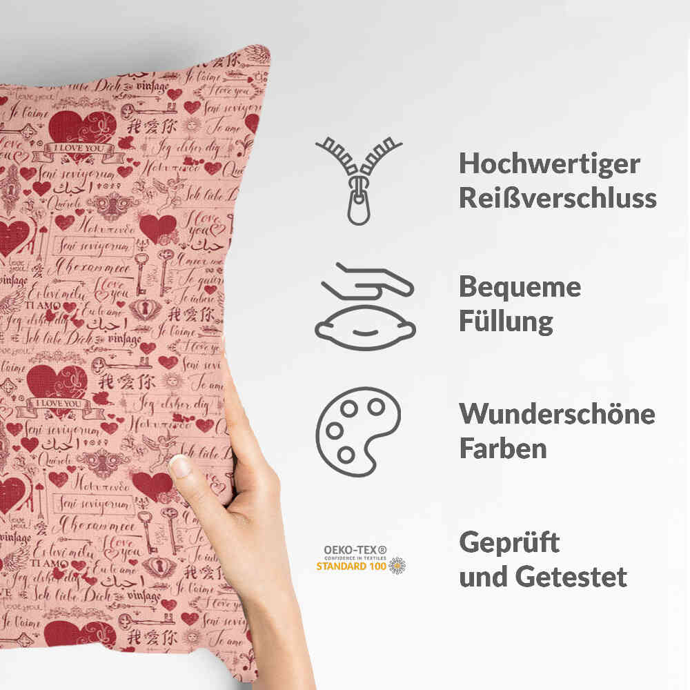 Cuscino salute rosa Ti amo