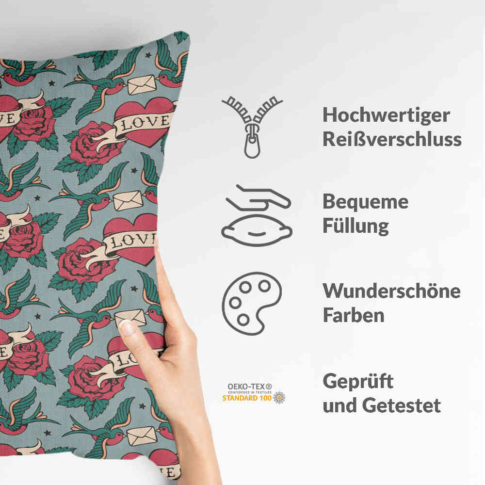 Cuscino salute Love Tattoo