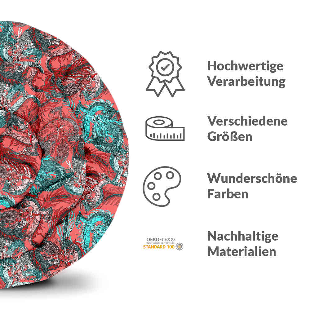 Set di biancheria da letto con coperta terapeutica astratta rossa