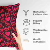 Cuscino salute nero con scritta Love