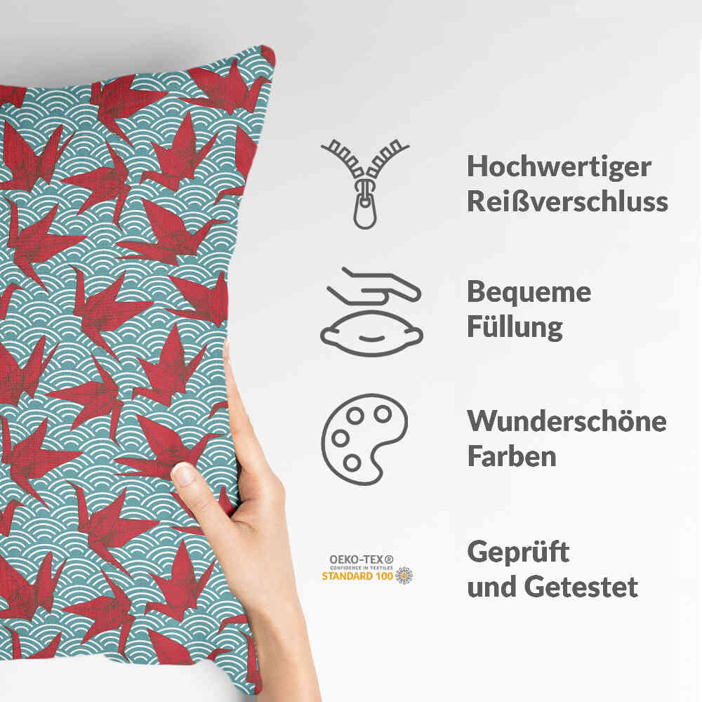 Cuscino salute rosso origami