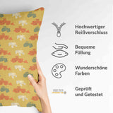 Cuscino salute arancione con trattori