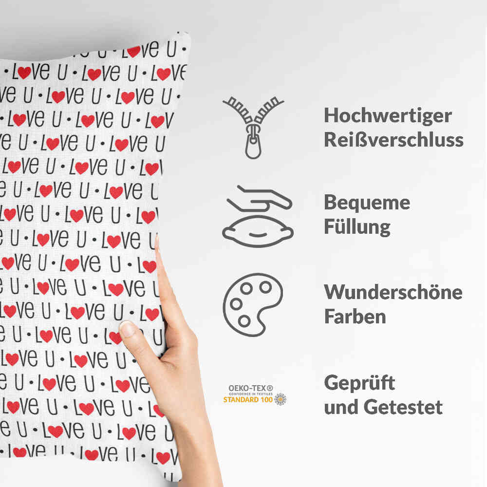 Cuscino salute bianco Love U