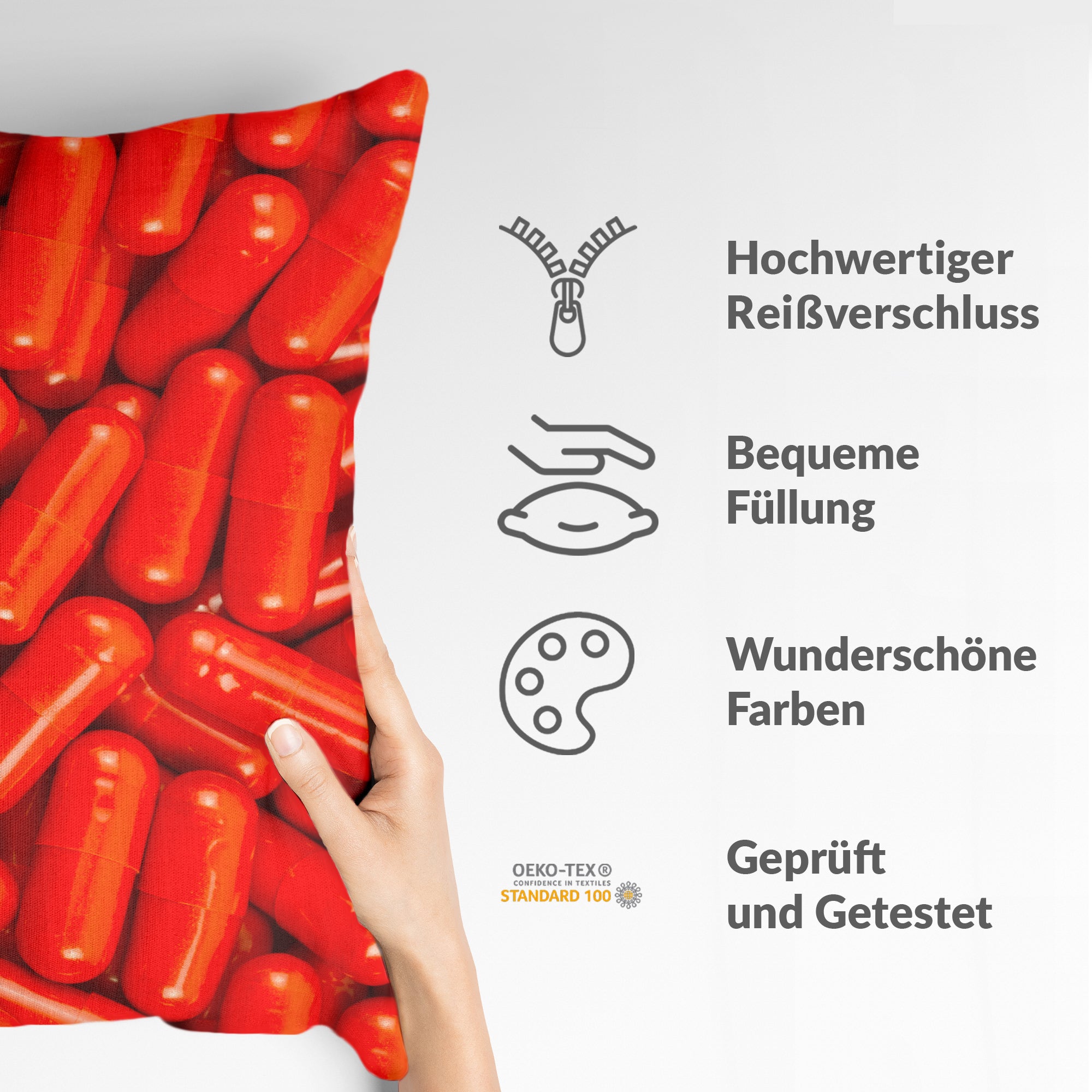 Cuscino sanitario rosso compresse