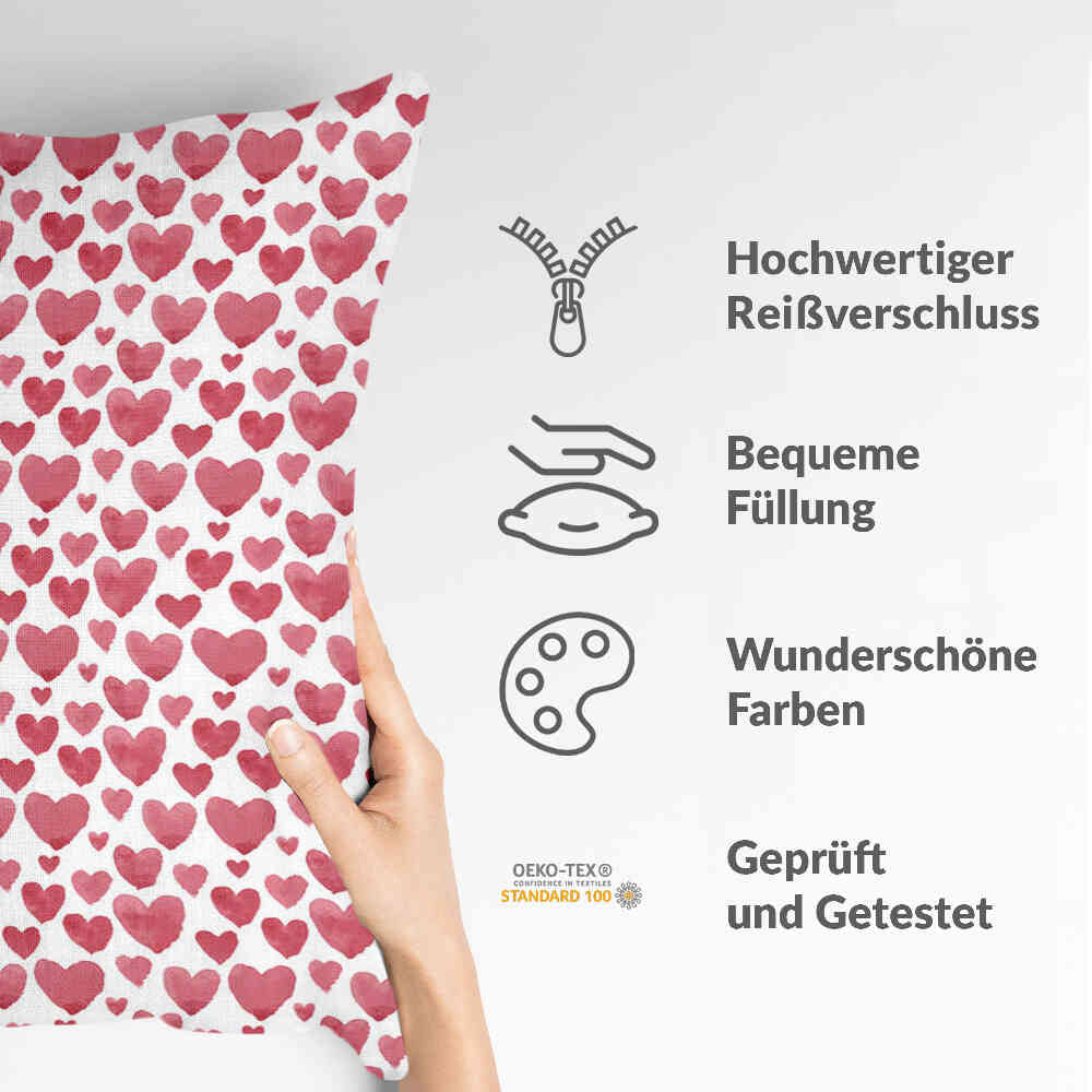 Cuscino salute Cuori rossi