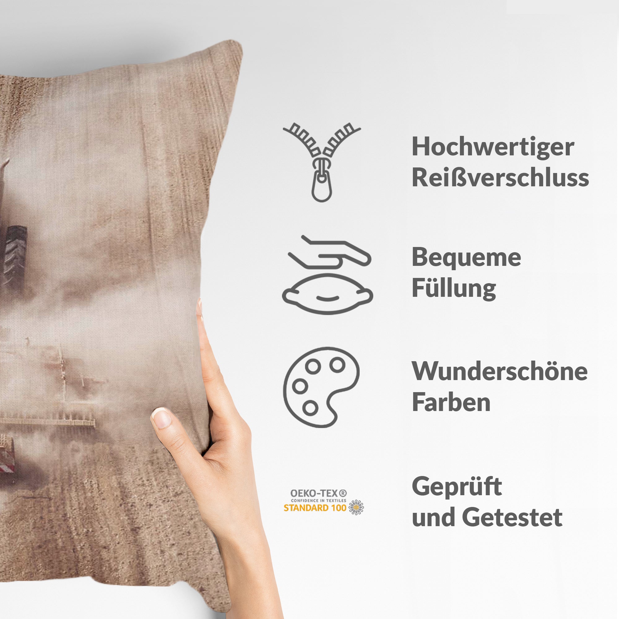 Cuscino salute trattore nella polvere