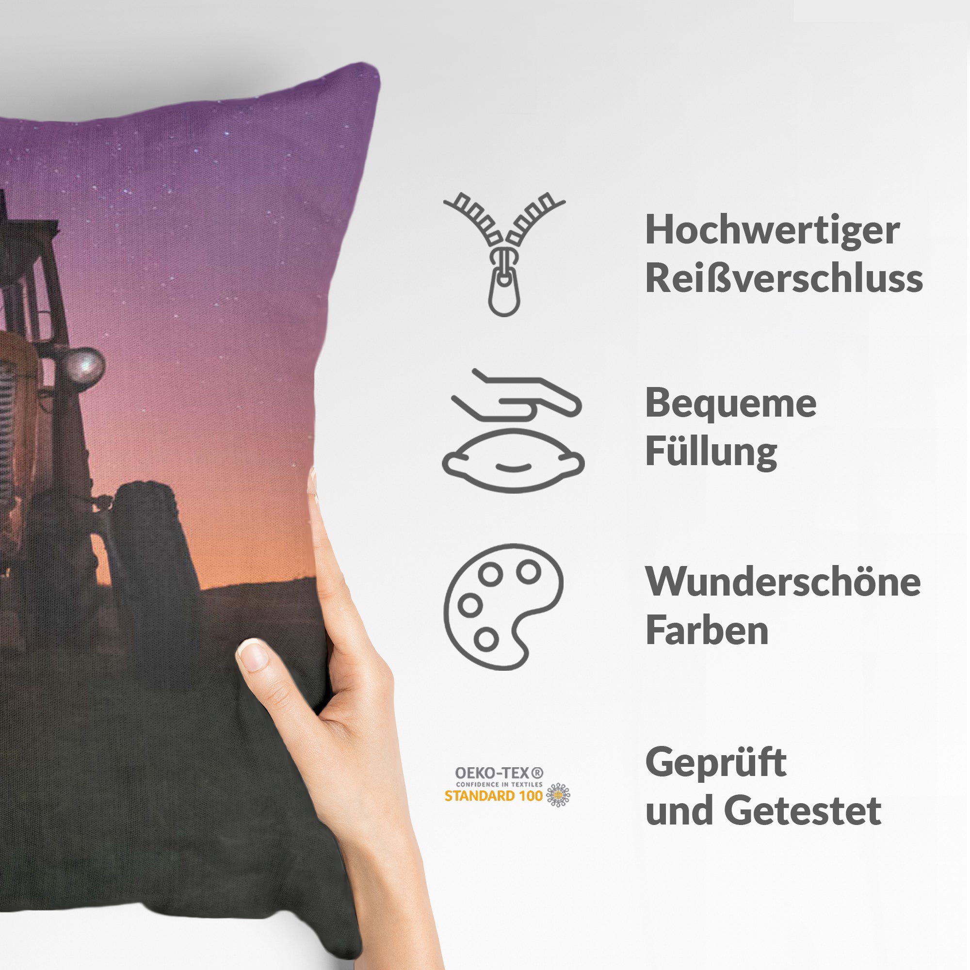 Cuscino sanitario viola con trattore