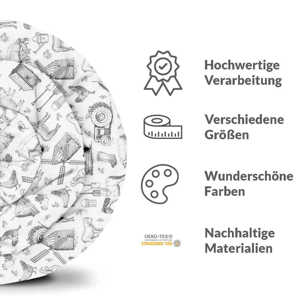 Set di biancheria da letto con coperta terapeutica grigio fattoria