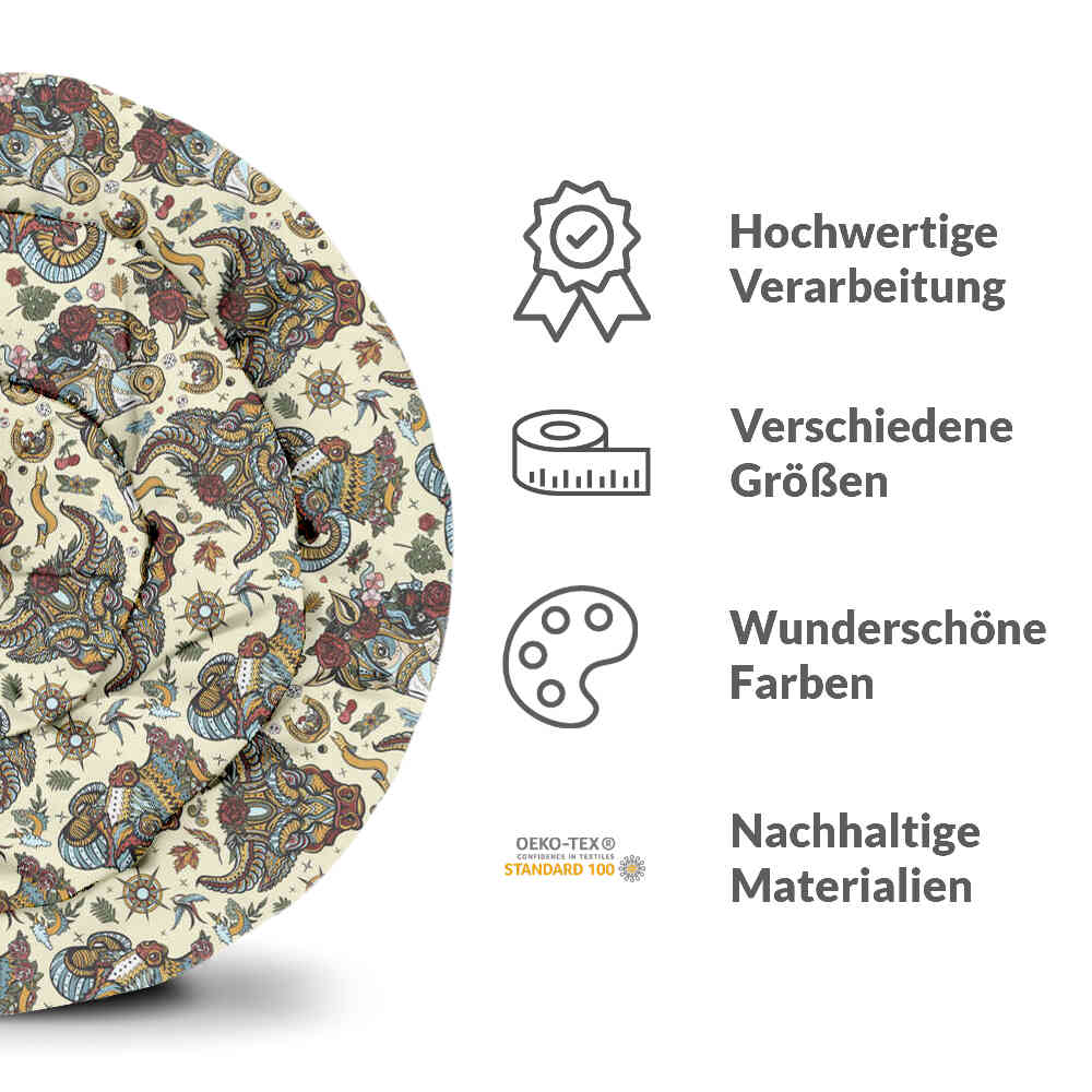 Set di biancheria da letto con coperte terapeutiche e teste di animali colorate