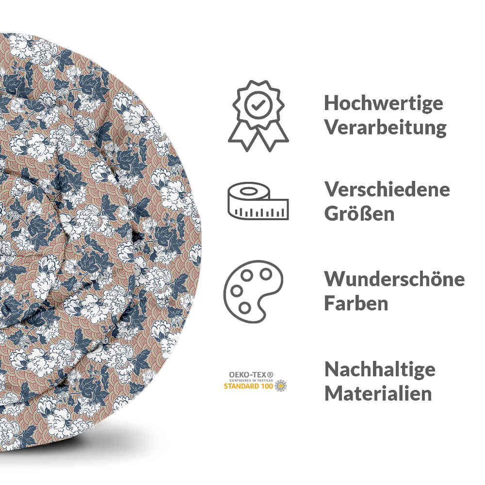 Set di biancheria da letto con coperte terapeutiche e fiori