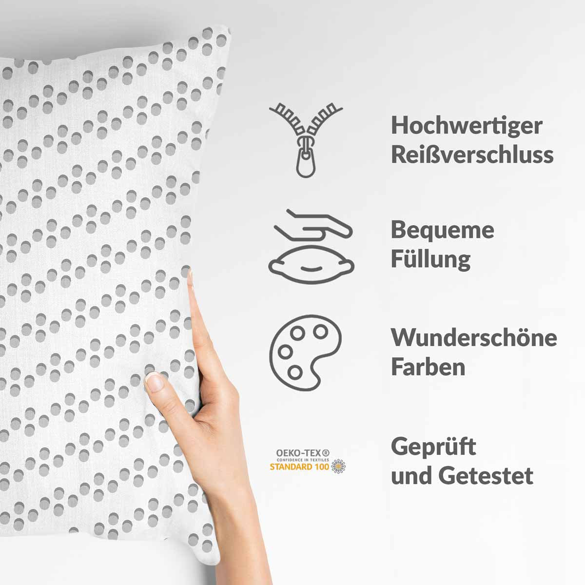 Cuscino sanitario bianco con cerchi grigi