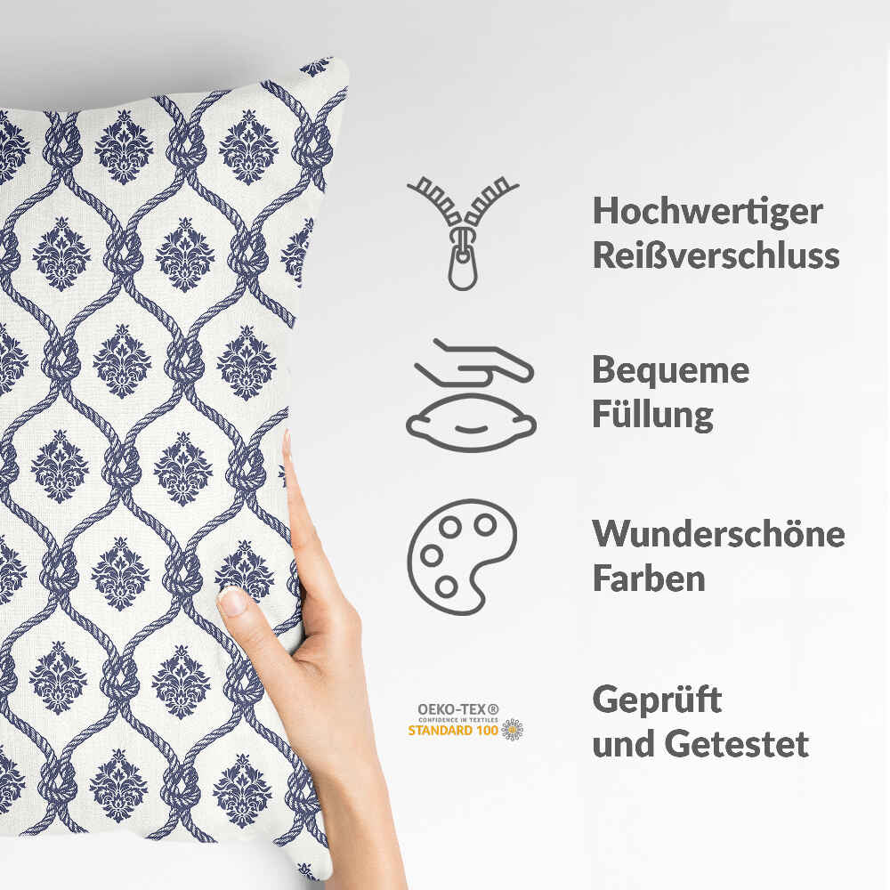 Cuscino sanitario motivo marinaresco blu