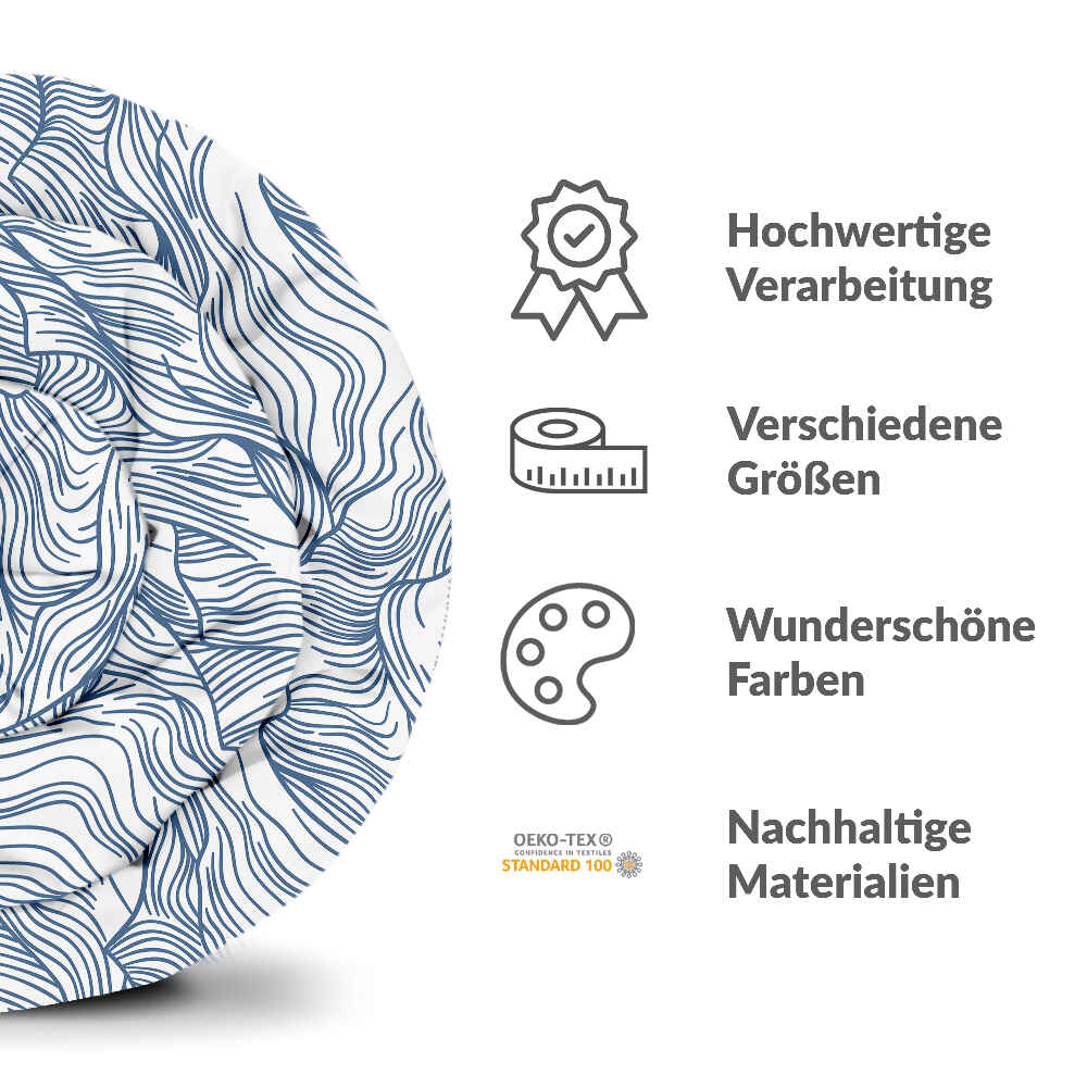 Set di biancheria da letto con coperte terapeutiche onde in blu